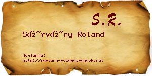 Sárváry Roland névjegykártya