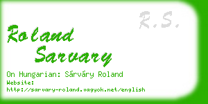 roland sarvary business card